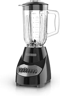 BLACK+DECKER BL2010BG Countertop Blender with 6-Cup Glass Jar, 10-Speed Settings, Black Blender