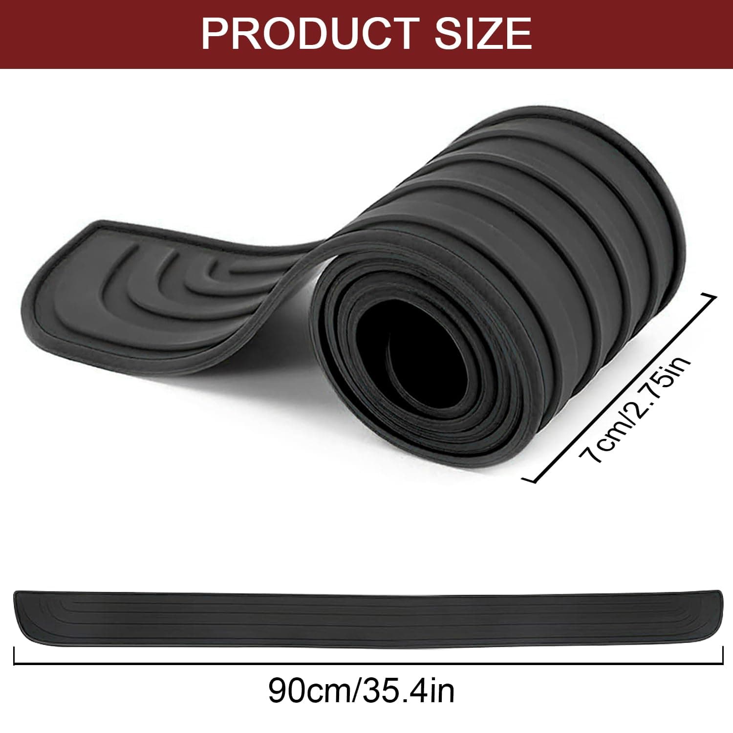 Esteopt Car Rear Bumper Protector,Universal Rear Bumper Guard Protector for Car,Anti-scratch Rubber Rear Bumper Protector Cover,bumper protector strip for Car Pickup Truck SUV(36" *2.7"Black)