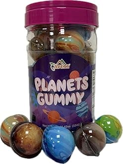 Mixed Planets Gummy Candy with Fruity Liquid Center Fat Free Fun & Delicious Space- Themed Treats Great for Halloween, Birthday, Trick Or Treat, Party 11.42oz