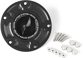 CNC Accessories Fuel Tank Cap Motorcycle Gas Cap Lightning Key Quick Action Cover Fit For Aprilia RSV4 Tuono V4 1100 RR For Ducati Monster 1100 Diavel Scrambler 1100 Panigale V2 V4 S (Black)