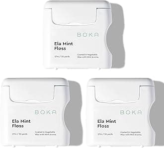 Ela Mint Woven Dental Floss, Made from Natural Vegetable Wax, Teflon-Free and Petroleum-Free, 30 Yards of Waxed Floss (Pack of 3)