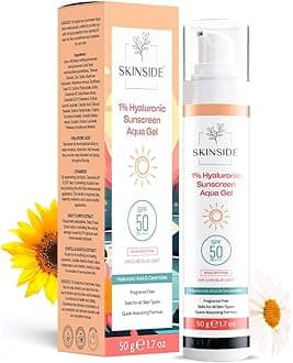 1% Hyaluronic In Vivo Tested Sunscreen Aqua Gel Ultra Light SPF 50 PA++++ | UVA UVB & Blue Light Protection | Zero White Cast | For All Skin Types | For Men & Women (50g)