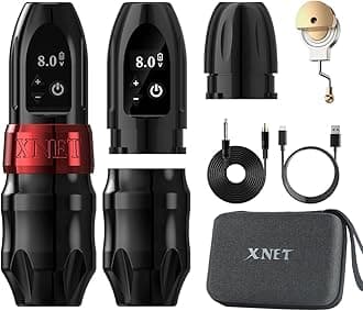 XNETTitan 42mm Grip Wireless Tattoo Machine - Rotary Tattoo Cartridge Pen with Extra 38mm Grip& Extra 2400mAh Battery Tattoo Gun with Coreless Motor Digital LCD Display for Professinal Tattoo Artists