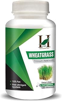 H&C Herbal Ingredients Expert Wheat grass Vegetarian 120 Capsules (450mg Each) | Dietary Supplements | for Immunity Booster & Blood Purifier