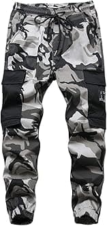 Boys' Cargo Joggers Pants Youth Stretch Elastic Waist Twill Trousers Kids Casual School Uniform Bottoms 6-14 Years
