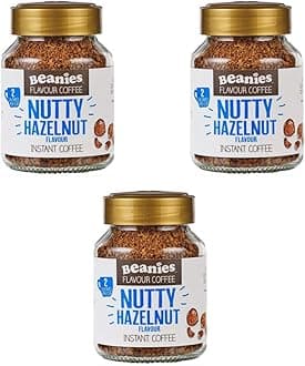 Beanies Nutty Hazelnut Flavour Instant Coffee 50g, 3 Pack