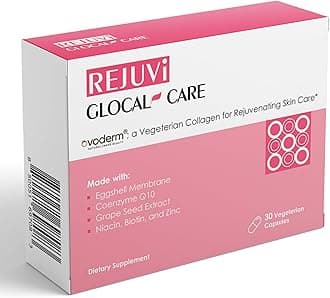 GlocalCare Rejuvi Collagen Booster – 300mg Ovoderm Vegetarian Collagen for Skin Elasticity, Firmness & Joint Support – Biotin, Grape Seed Extract, CoQ10 - (30 Capsules)