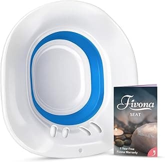 Fivona Unisex Sitz Bath Seat for Soak - Hemorrhoid, Fissure, Postpartum Care - BPA Free, Ergonomic Seat, Anti-Spill - Universal Fit - Yoni Steam Seat