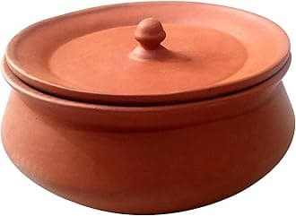 Handcrafted Earthen Glazed Curd Pot, Dahi Handi - (Terracotta, Brown) 750 Ml