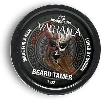 Beard Gains Organic Beard Tamer Tinted Wax: shape, style & groom facial hair with natural hold. Easy wash-out, all-day control. For all beard types (Valhalla Black)