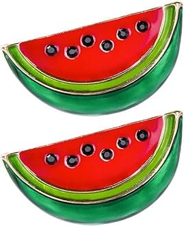 Watermelon Enamel Pin: 2Pcs Cute Enamel Pins - Fruit Shaped Cartoon Brooch Pin for Summer Birthday Lapel Collar Accessories Bags