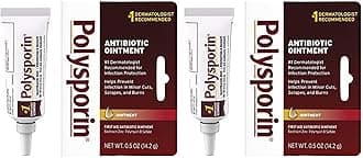 First Aid Topical Antibiotic Skin Ointment with Bacitracin Zinc & Polymyxin B Sulfate, for Infection Protection & Wound Care, Neomycin-Free, Travel Size, 0.5 oz (Pack of 2)