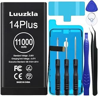 11000mAh (New Upgrade) Battery Compatible with iPhone 14 Plus, High Capacity Compatible with iPhone 14 Plus, with Tool Kits-0 Cycle High Capacity-24 Months Service(Not for 14/14Pro/14ProMax)