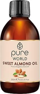 Natural Sweet Almond Oil 250ML 100% Pure, Undiluted Cold Pressed Premium Quality Almond Oil Freshly Pressed – Massage, Skin, Nails, Body and Face,. Edible Vegan