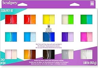 Sculpey III: Polymer Clay: Sampler Pack - (30) 1oz - Oven Bake Clay, 30 Colors, Non-Toxic, Sculpting, Create Jewelry & Crafts Projects, Art Supplies