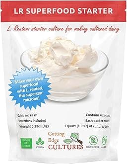 Cutting Edge Cultures LR Superfood Starter Pure L. Reuteri High CFU Low and Slow Fermentation Lab-Verified Reusable Maximum Probiotic Cultured Dairy Not a Yogurt Blend Non GMO Lactobacillus