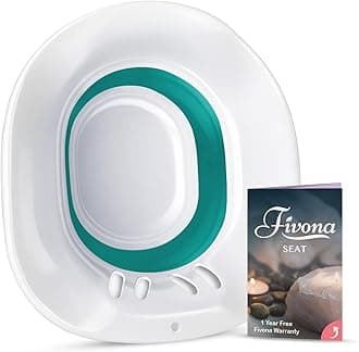 Fivona Expandable Sitz Bath Seat for Soak and Steam - Postpartum Essentials Care and Hemorrhoid Treatment - Unisex and Universal Fit Over the Toilet Yoni Steaming Bowl - At-Home Soothing Relief Device