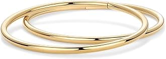 PAVOI 14K Gold Plated Ladies 2 Pack Bracelet Set | 2 Pack Stylish Lightweight Stainless Steel Stackable Bracelets