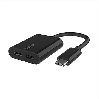 RockStar™ USB-C Audio + Charge Adapter, Headphone Adapter w/ USB-C 60W Power Delivery Fast Charging for iPhone 16, iPad Pro, Galaxy, Note, Google Pixel, LG, Sony, OnePlus, and More - Black