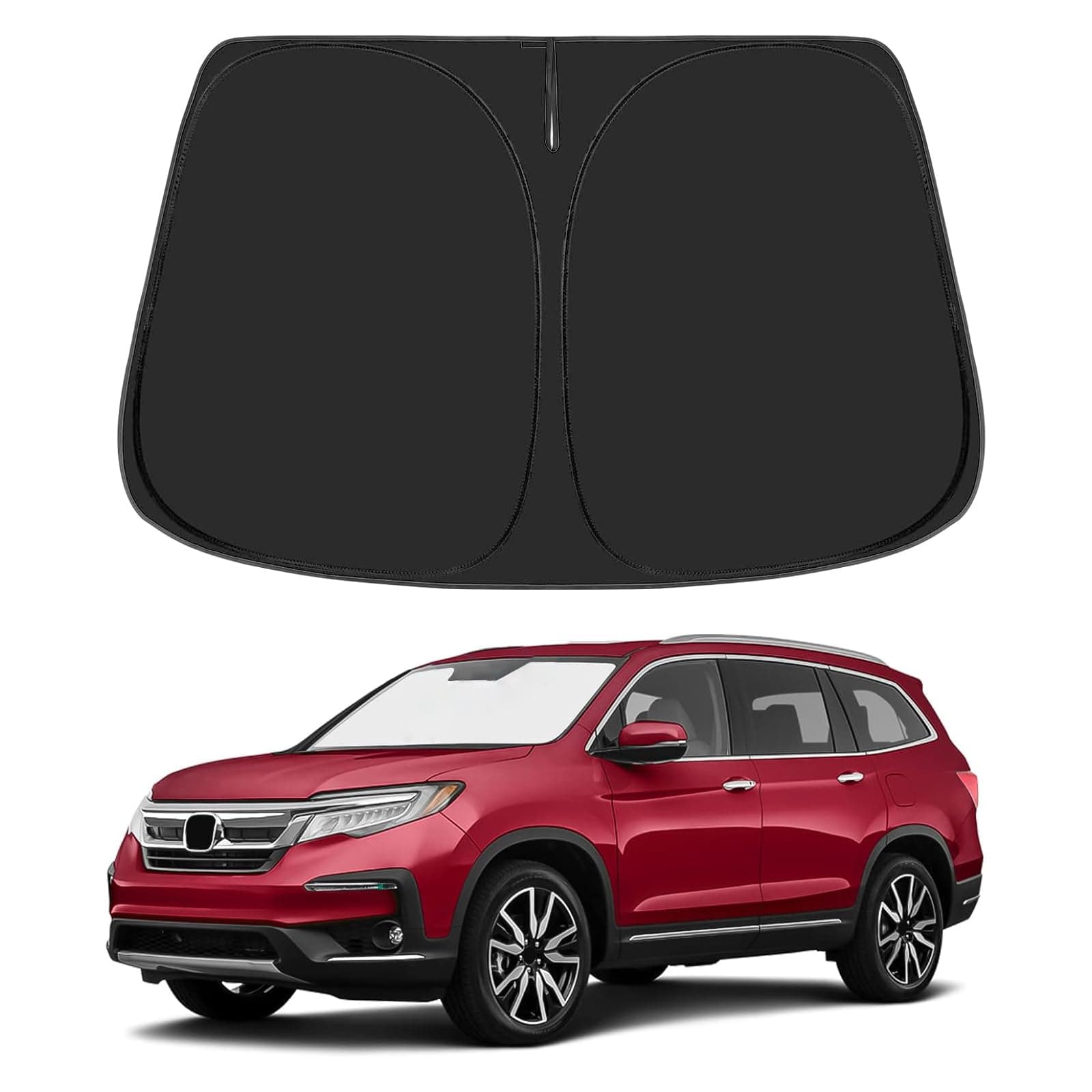 Proadsy Front Windshield Sun Shade Foldable Sunshade Protector Custom Fit 2016-2024 2025 Honda Pilot EX-L Special Edition Elite Black Edition Touring Accessories 2025 Upgrade
