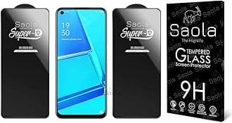 Saola Hd+ Oleophobic Tempered Glass Screen Protector For Oppo A52 (Pack Of 1) With Free Installation Kit. Full Screen Coverage - 6.50 Inch