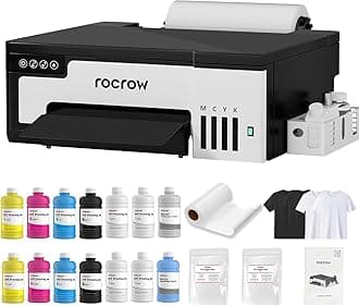 L8058 DTF Printer Machine with XP600 Printhead, Auto Cleaning for DIY & Custom Printing,White Ink Mixing, L8,A4 DTF Printer Bundle with Pre-Installed Laptop for DIY T Shirt Printing
