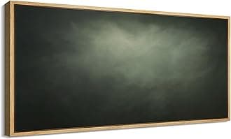 SIGNFORD Extra Large Framed Canvas Print Wall Art Moody Green Atmospheric Abstract Soft Illustrations Modern Art Relax/Calm Warm for Living Room, Bedroom, Office - 60"x30"