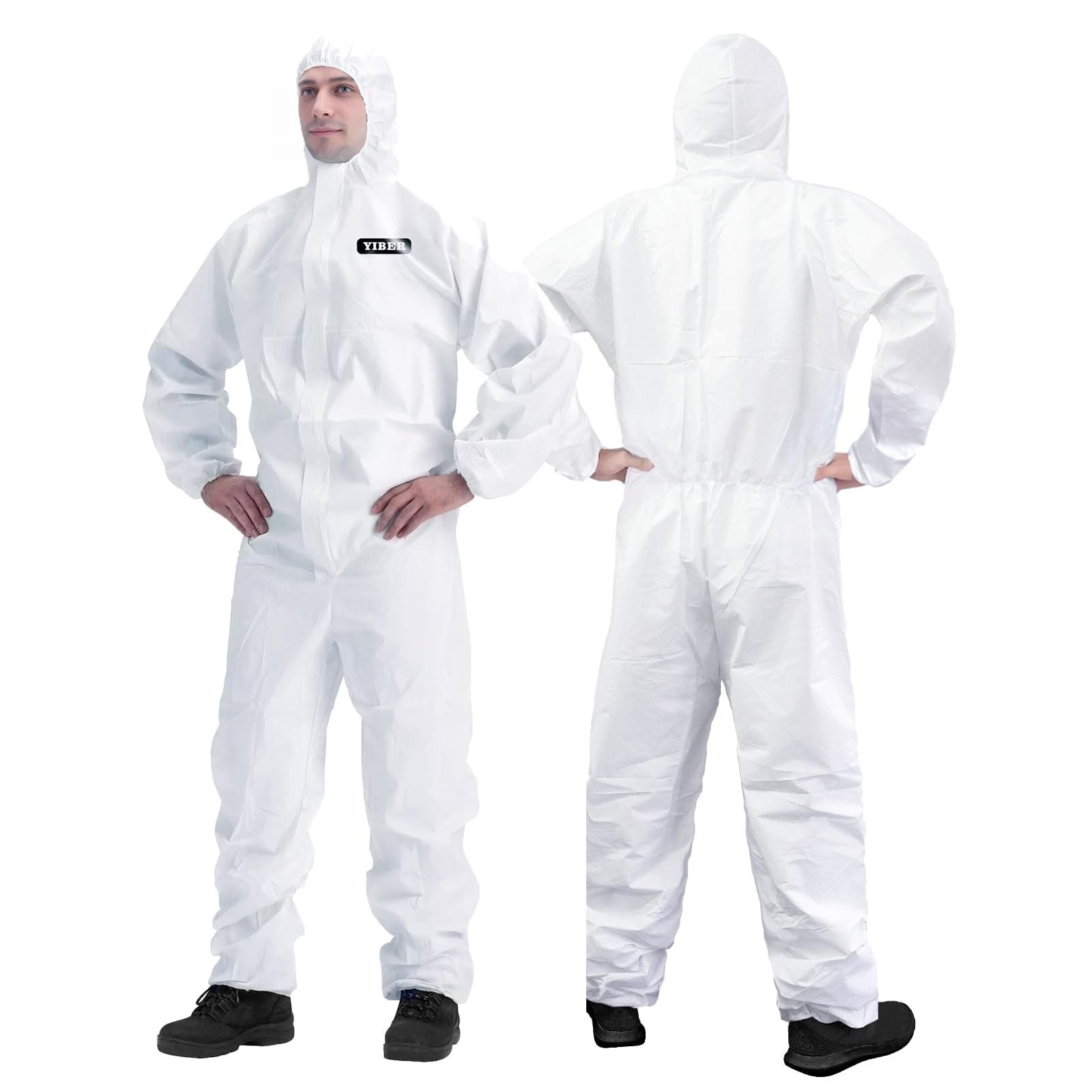 Hazmat Suit Disposable Coverall | Full Body Painters Suit in 7 Sizes with Multiple Specifications for Men & Women - 3X-Large, White, 1