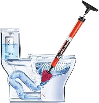 SENSARTE Plastic Handle Turbo Flush High Pressure Dredging Tool, High Pressure Toilet Plunger, Air Pump Plunger for Toilet, High Pressure Toilet Unblock One Shot Toilet Pipe Plunger for Clogged Pipe