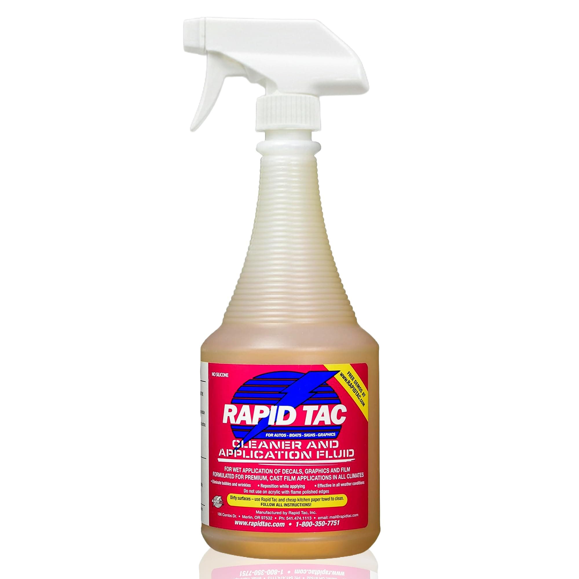 Application Fluid 32 oz Spray Bottle | Aids in Bubble-Free Application | Re-Positionable Formula | Bonds in as Little as 90 Seconds | Use for Vinyl Wraps, Decals, and Stickers