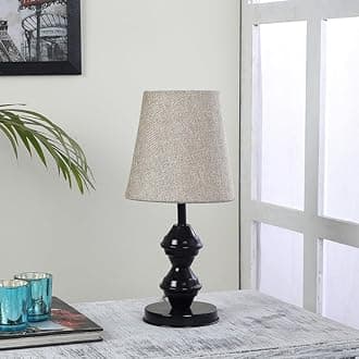tu casa Table Lamp, Night Lamp for Bedroom, Decoration Bedside Lamp, Metal Table Lamp with Fabric Shade| Nightstand Lamps for Bedroom, Living Room, Gift| Home Decor Items