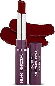 Hilary Rhoda Pro Matte Non-Transfer Lipstick | Waterproof & Smudge-Proof | 12-Hour Long Stay | 24 Shades Available | Highly Pigmented Matte Finish Lipstick | 2g - (Maroon | Shade 19)