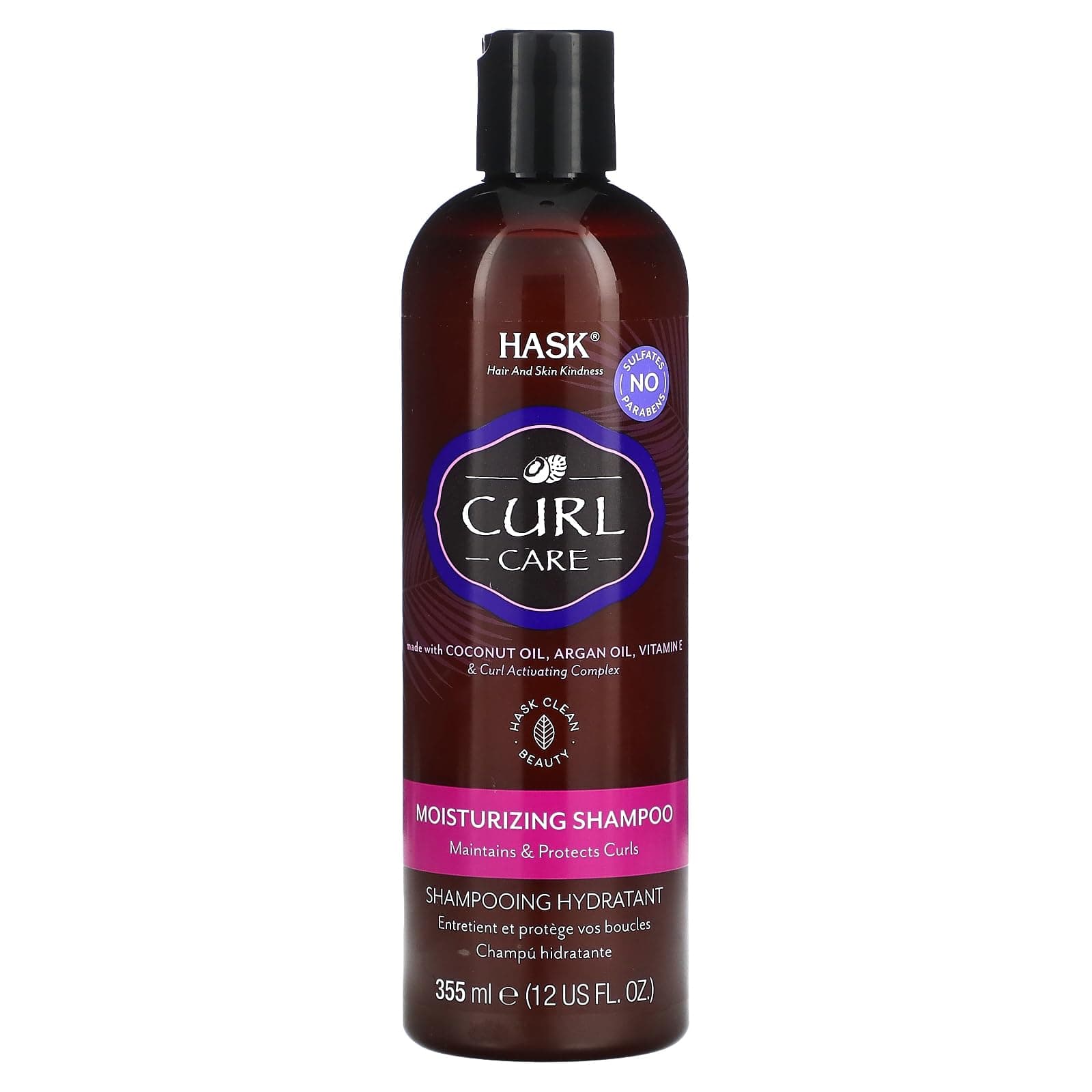 Hask Curl Care Shampoo For All Curl Patterns, Color Safe, And Cruelty-Free - 1 355ml Bottle, (Pack Of 1)