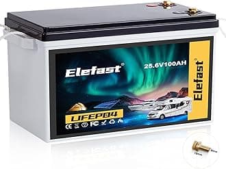 Lifepo4 Battery 100AH 24V Lithium Battery Built-in 100A BMS,Up to 20000 Deep Cycle,Perfect for Trolling Motors, Marine,RV,Boat,Solar System Home Storage