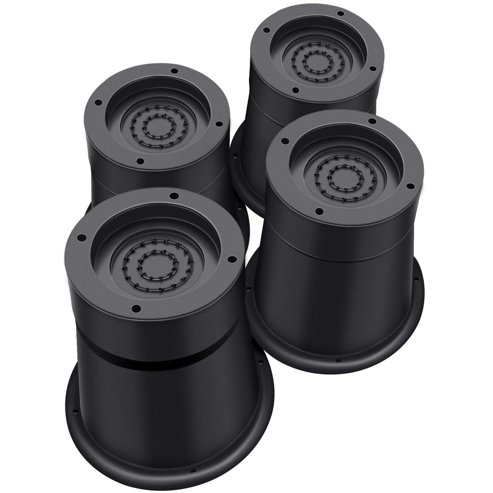 Round Bed Risers 3 inch Heavy Duty,Elevation in Heights 2 or 3 Inch Circle Furniture Risers for Chair Table and Desk Legs Lifting,Adjustable Bed Lifts Risers(Pack of 4 Riser,Black)