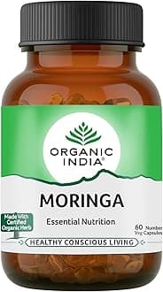 Organic India - Moringa 60 Count Capsules - Pack of 4 with Free Two Tea Samples
