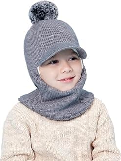 Baby Winter Hat Scarf Set, Unisex Infant Toddler Kids Hat Scarf