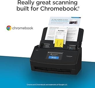 ScanSnap iX1600 Chromebook Edition Wireless Color Duplex Document Scanner, ChromeOS Compatible, Black