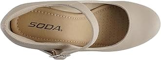 Soda Merry ~ Womens Mary Jane Strap Comfortable Platform Wedge Pump Heel Shoes (Wide Fit Available)