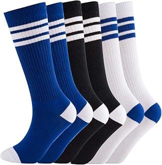 Knee High Tube Socks Comfortable and Breathable with Triple Stripes for Boys
