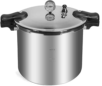Barton Pressure Canner 22-Quart Capacity Pressure Cooker Built-in Pressure Gauge with (1) Rack, Aluminum Polished