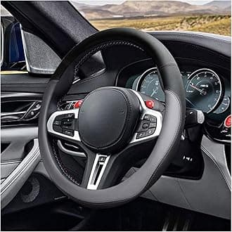 14.5"-15" Car Steering Wheel Cover, Microfiber Leather Cover, Anti-Slip Breathable Steering Wheel Decoration, Universal Steering Wheel Accessories for Diverse Cars (Gray)