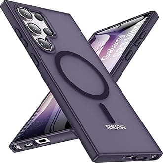 OWKEY for S23 Ultra Case 6.8'', Magnetic Samsung Galaxy S23 Ultra Case for Magsafe, [Shockproof Military] Translucent Back Slim Bumper Cover Phone Case Galaxy S23 Ultra Case, Purple