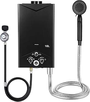 Tankless Water Heaters,4.21GPM 16L, Outdoor Portable Gas Hot Water Heaters, Fast Constant Temperature Water Heaters, Portable Water Heaters with Digital Display, Sprinkler 1 Set