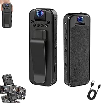 HD 1080p Rechargeable Mini Body Camera with Night Vison&Rotating Lens, Infrared Night Vision Portable Recorder with Memory Card, for Sport, Travel, Cycling (WiFi+128G)