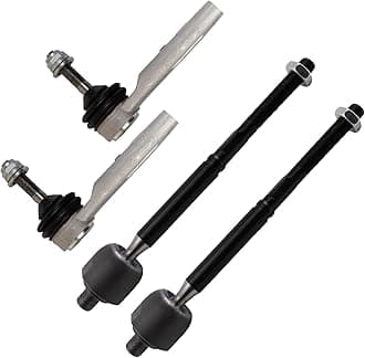 TRQ Front Inner and Outer Tie Rod Set Compatible with 2016-2020 Tesla S X