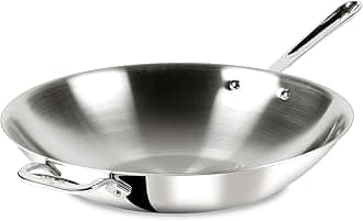 4414 Stainless Steel Tri-Ply Bonded Dishwasher Safe Open Stir Fry Pan/Cookware, 5-Quart, Silver