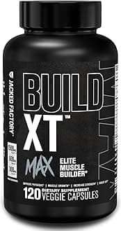 Build-XT Max Muscle Builder for Men and Women - ATP Supplement with Peak02 Cordyceps, KSM-66 Ashwagandha, & ElevATP for Muscle Recovery, Muscle Growth, Increased Endurance - 120 Count