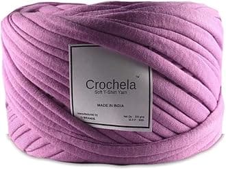 Cotton Polyester T-Shirt Yarn for Crochet/Knitting (Weight : 250 Grams | Length : 50 Meters | Colour : Orchid)