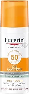 Oil Control Sun Gel-Cream Dry Touch SPF 50+ 50ml, Unscented Sun Protection Gel for Sensitive, Oily and Acne-Prone Skin, Fast-Absorbing Sunscreen with UV Filter